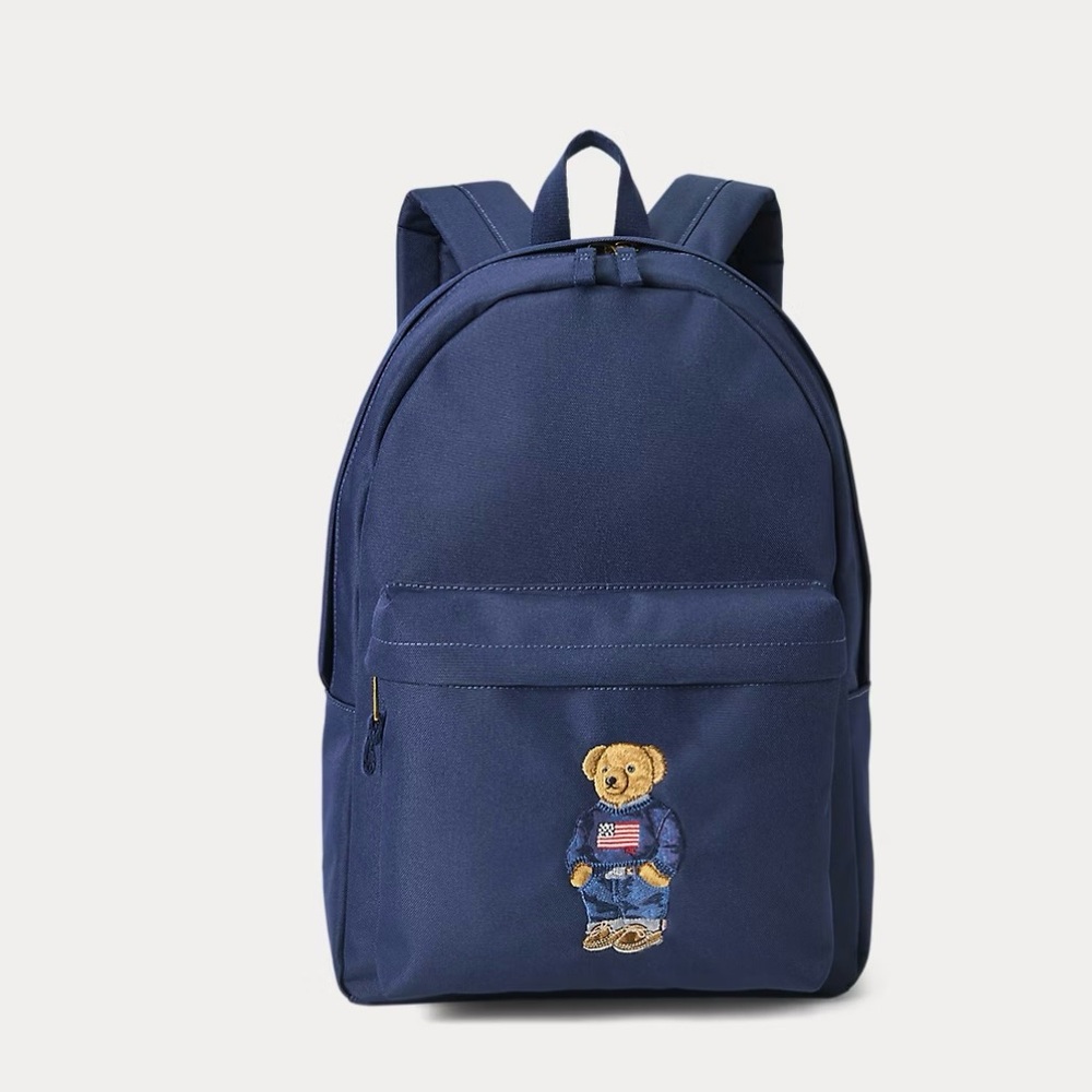 Polo Ralph Lauren Navy Bear Embroidered Backpack - Men